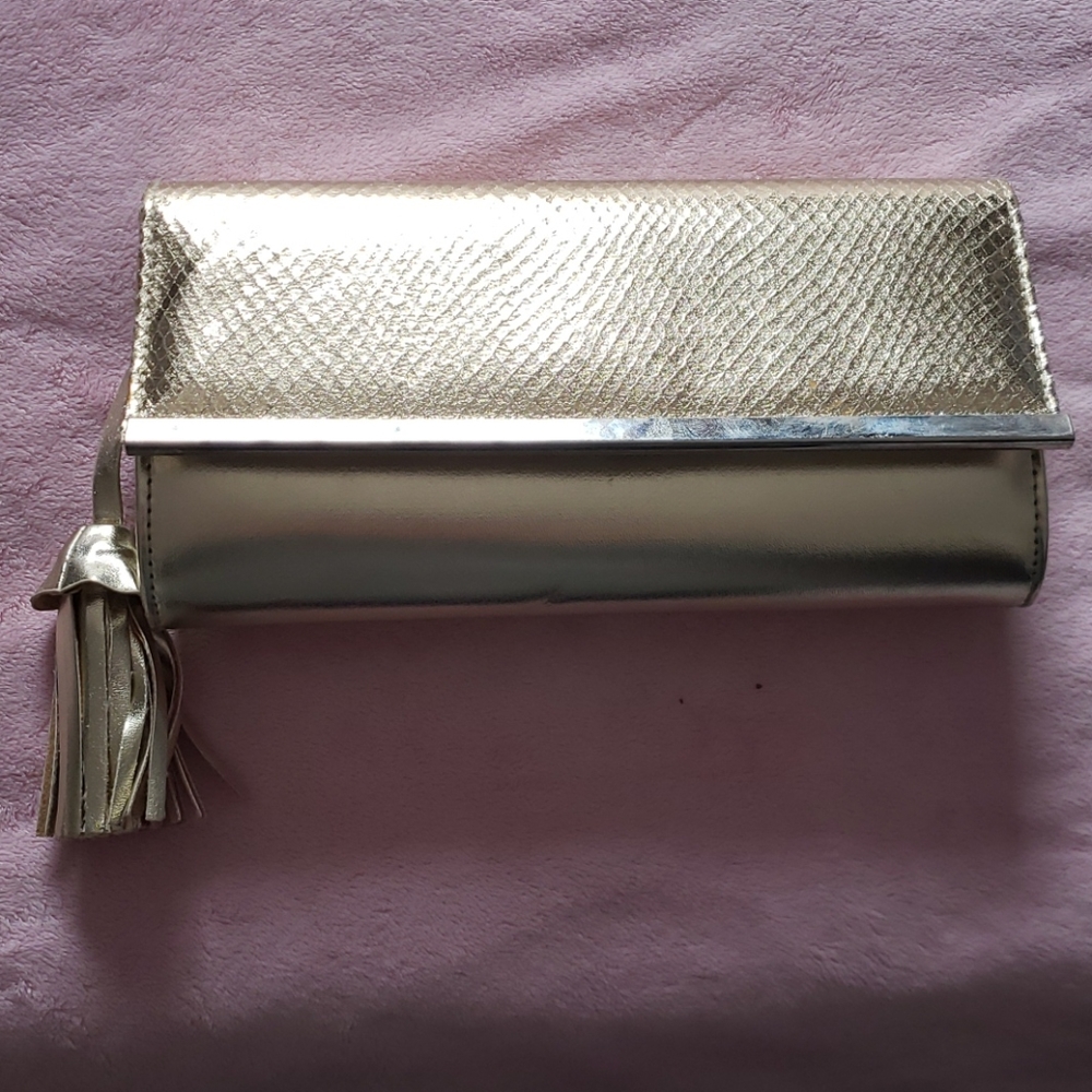Gold clutch purse